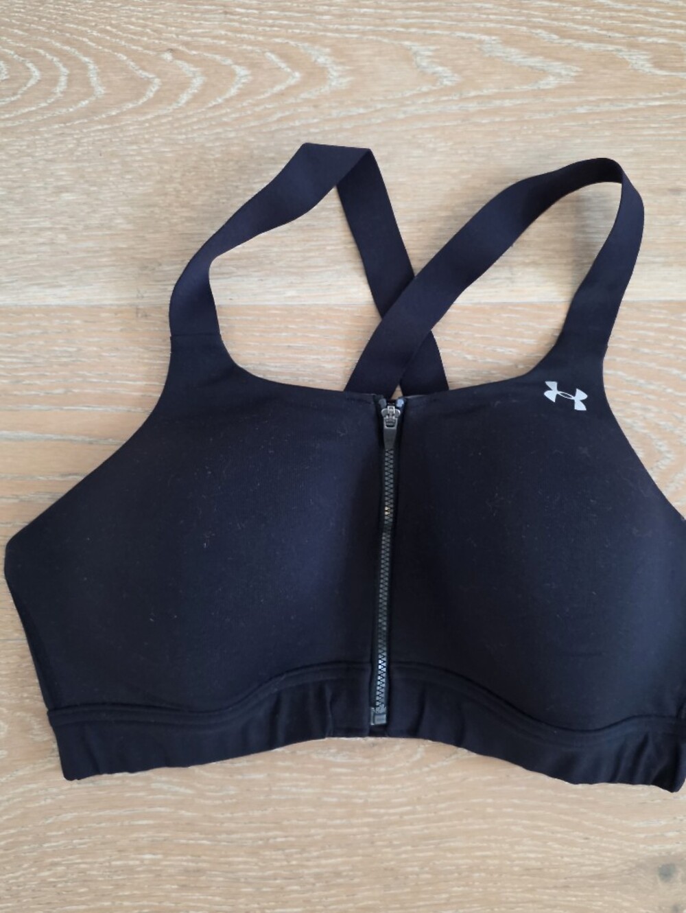Under Armour Black Front-Zip Sports Bra 38C